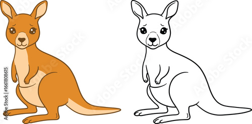 Cute Cartoon Kangoroo Illustration