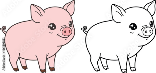 Cute Cartoon Pig Illustration
