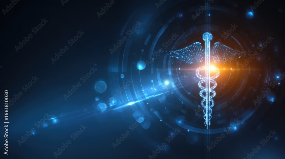 Naklejka premium digital medical symbol glowing design