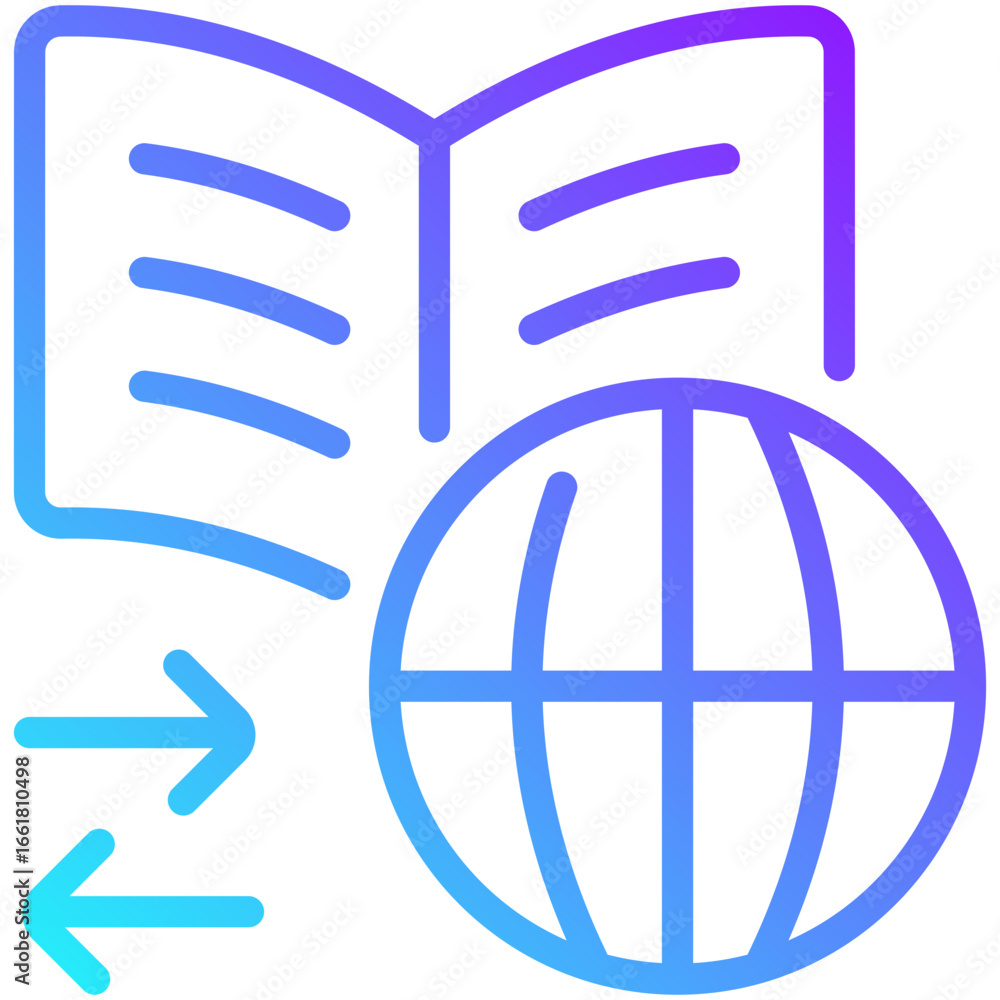 language gradient line icon language gradient line icon
