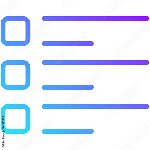 list gradient line icon