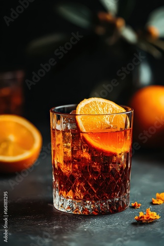 Elegant Orange Cocktail Drink In Glass