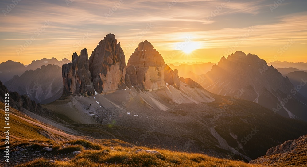 Fototapeta premium Majestic Sunset over Tre Cime di Lavaredo