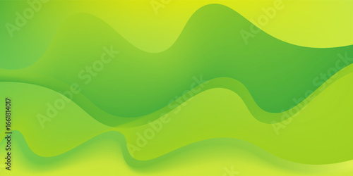 Abstract green and yellow color background. Dynamic shapes composition. Eps10 vector