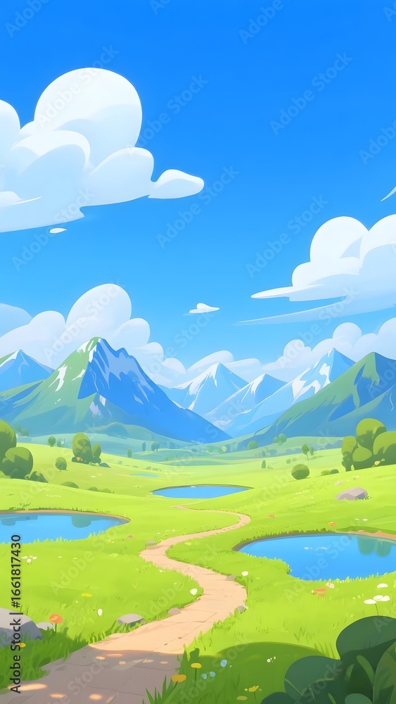 Fototapeta premium Winding Trails of Wonderland: A Path Through Nature’s Masterpiece