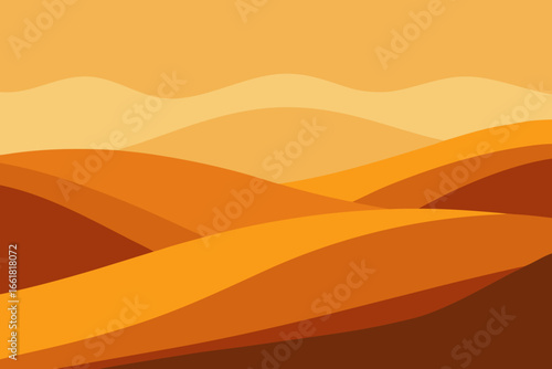 Golden autumn hills gentle landscape scenic vector illustration scalable nature ambiance