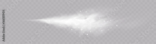 Glowing frosty swirl with sparkling snow dust and luminous icy trail on transparent background. Suitable for fantasy effects, magical visuals, enchanted ice energy, and abstract winter motion design.