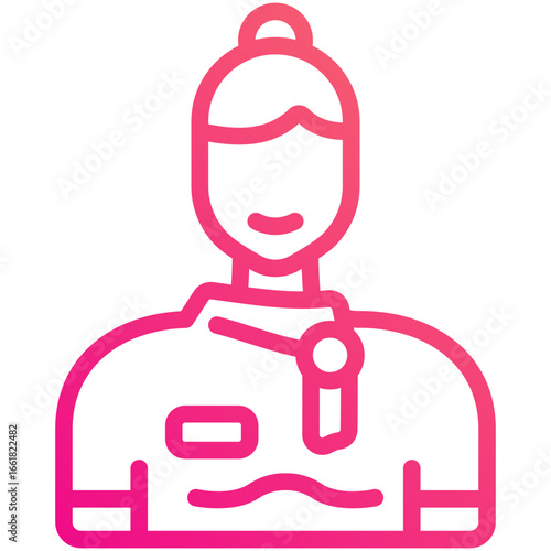 air hostess gradient line icon