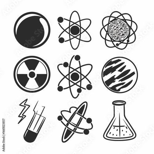 Illustration of science and physics elements for education purpose