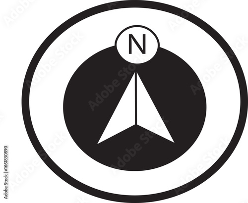 Compass icon. West, north, east, south arrow direction symbol. Sign navigation vector