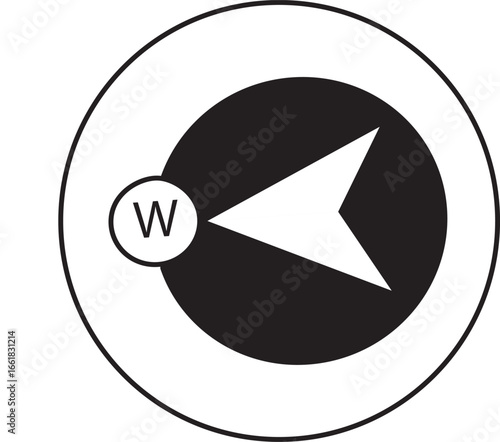 Compass icon. West, north, east, south arrow direction symbol. Sign navigation vector