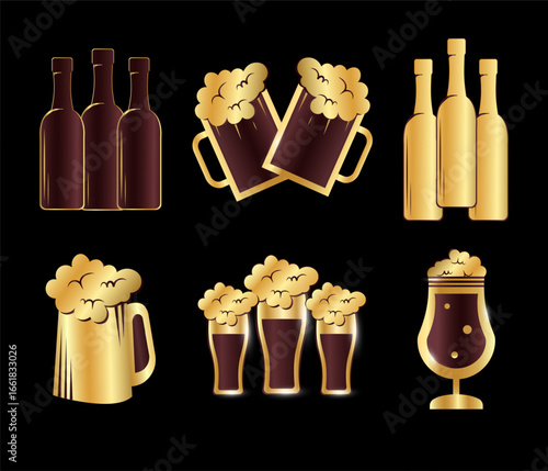 Collection of Golden Premium Alcohol Elements