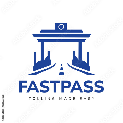Toll Gate Logo Design, Modern Highway Barrier Icon, Transportation & Security Symbol