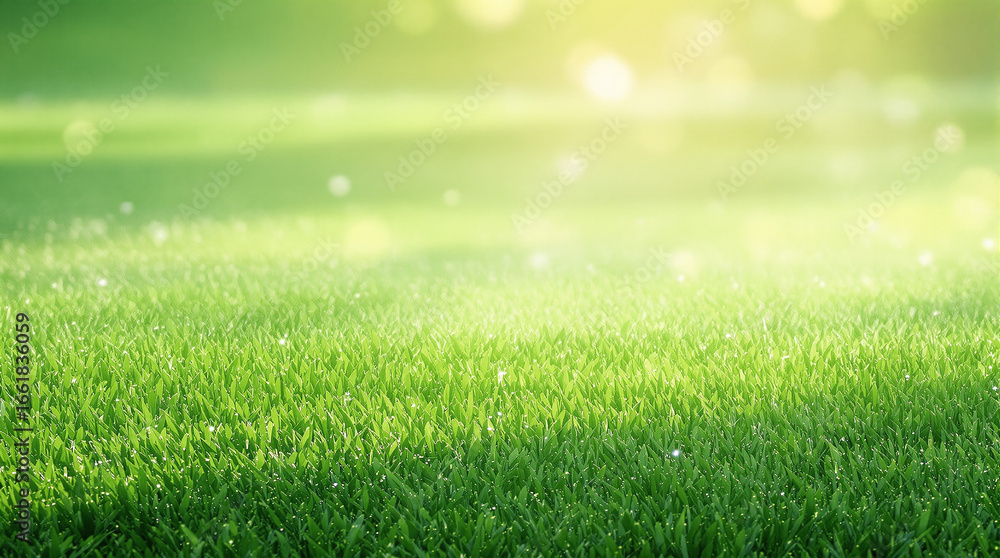 Fototapeta premium Sunny Green Grass Field Background