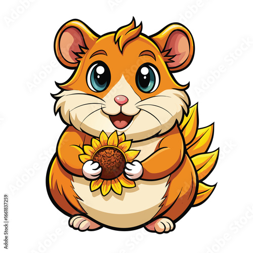hamster holds sunflower seed tightly, enjoying a tasty treat