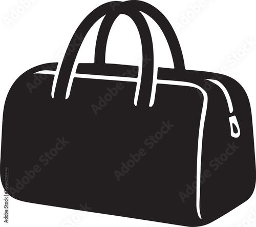 duffel bag silhouette travel bag icon vector illustration