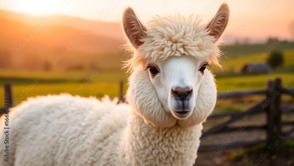 Fototapeta premium white llama portrait