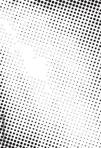 Seamless halftone black dot pattern on white background, perfect for vintage design, retro effects, comic art, or print textures.