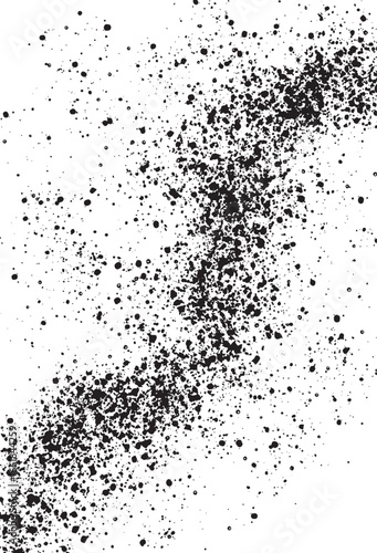 Dynamic black splatter pattern on white background, ideal for abstract design, grunge textures, backgrounds, or artistic effects.