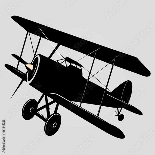 vintage biplane isolated on white