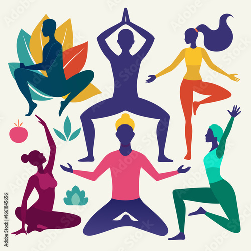 yoga silhouettes