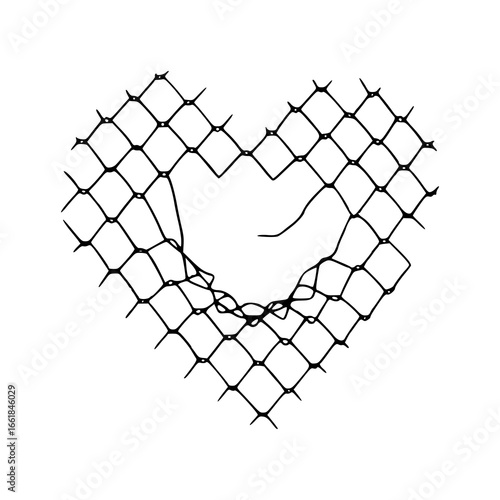 broken heart wire fence concept art
