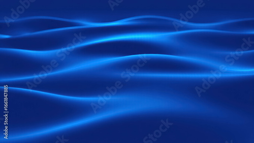 Wallpaper Mural Smooth glowing waves in deep blue tones forming a futuristic abstract background with flowing light and soft curves. The composition creates a calm yet dynamic sense of movement Torontodigital.ca