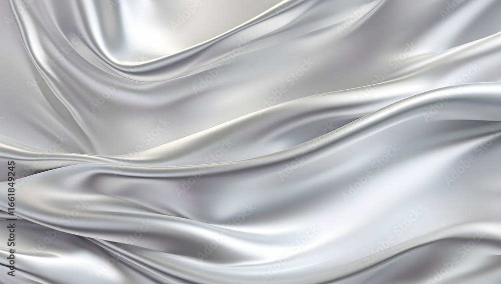 Obraz premium Elegant White and Silver Silk Fabric Drape Texture