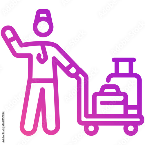 bellboy gradient line icon