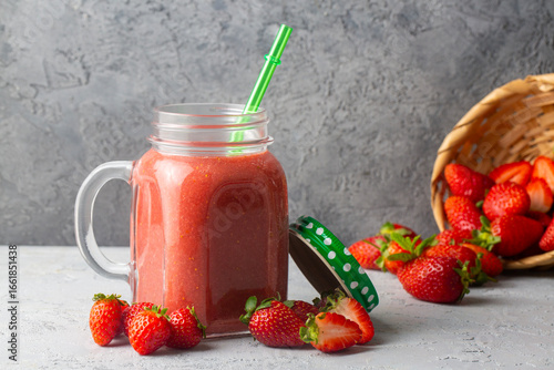 Strawberry smoothie or milk...
