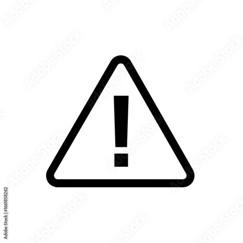 Warning Triangle Road Sign Symbol Isolated on Transparent Background