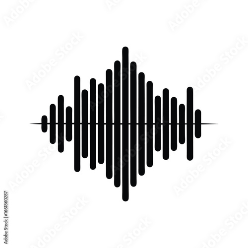 Abstract Sound Waveform: Monochromatic Vector Graphic, Minimalist Style, Modern Design