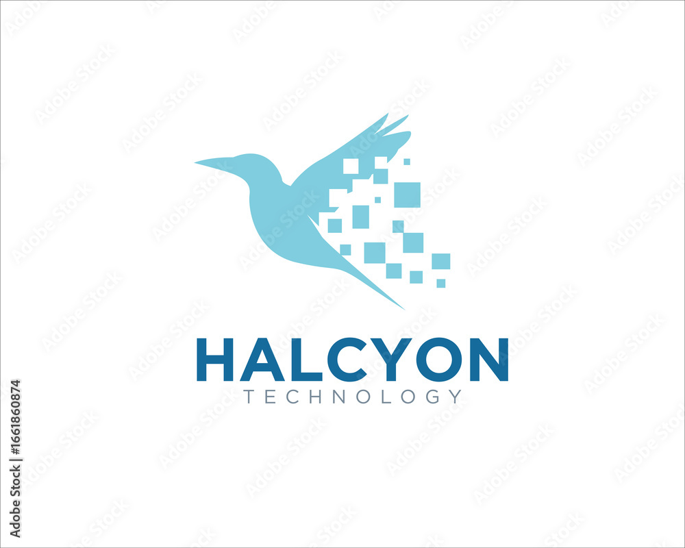 Obraz premium bird fly tech logo designs for business tech