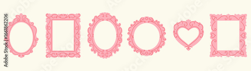 Coquette ornate frame set. vintage baroque border collection. Romantic rococo borders for invitations, scrapbooking, wall art, wedding invitation.