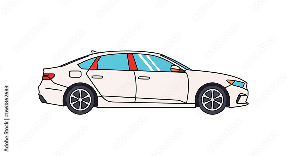 Fototapeta premium Blue vector illustration of a luxury sports car model isolated on a white background