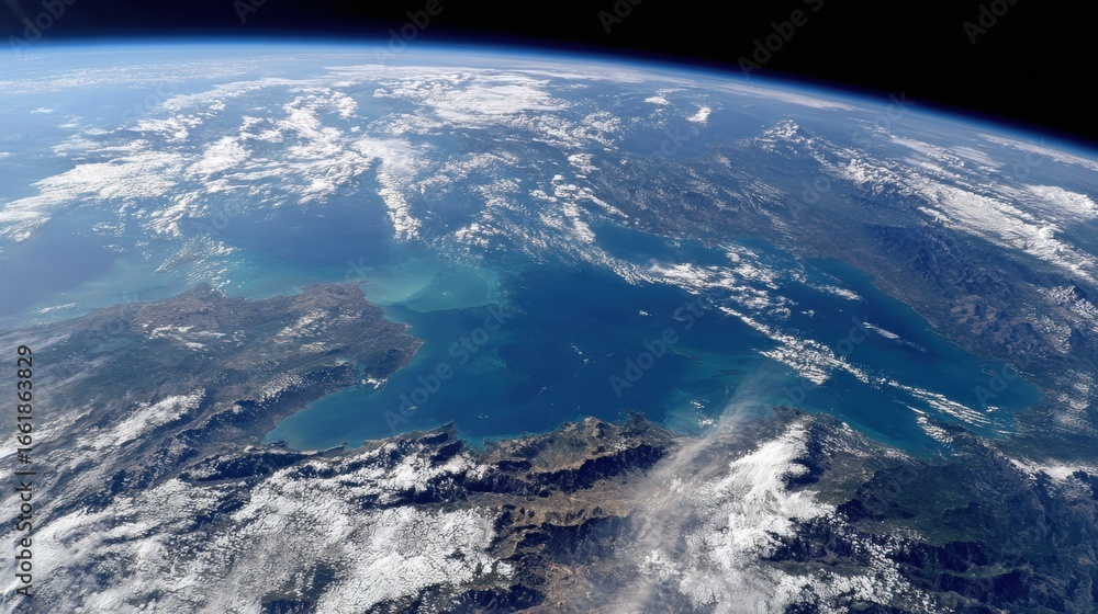 Fototapeta premium mediterranean sea coastal mountains view