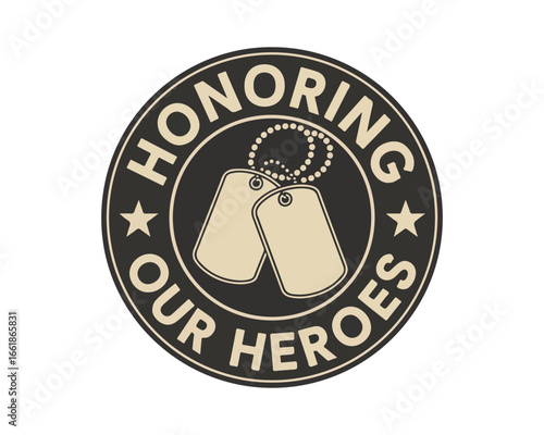 Honoring our heroes military dog tags illustration