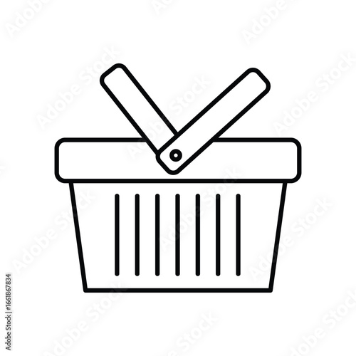 Shopping basket icon, Vector outlined icon