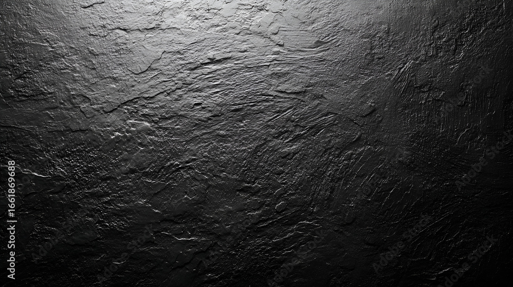 Naklejka premium Dark textured wall with rough surface and highlights