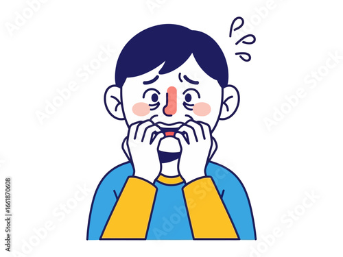 Overwhelmed: A illustration showing a person of panic, illustrating a moment of intense stress.