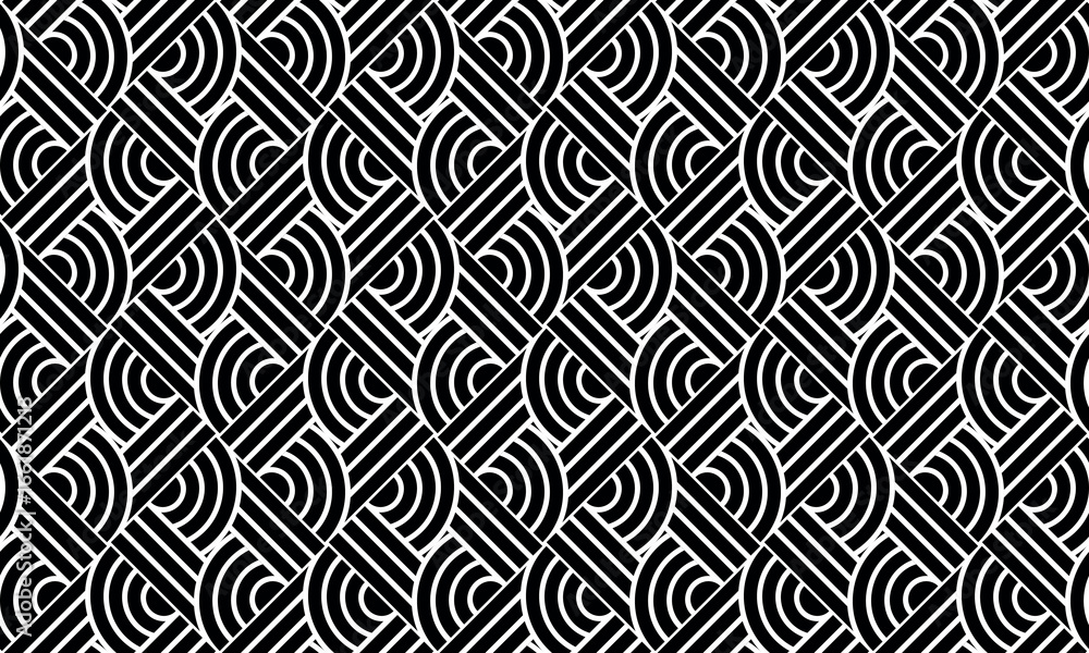 Abstract geometric pattern with stripes, lines. Seamless vector background. White and black ornament. Simple lattice graphic design. Abstract geometric pattern with stripes, lines. Seamless vector background. White and black ornament. Simple lattice graphic design.