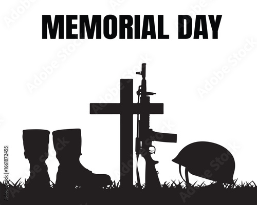 Memorial day remembrance silhouette soldiers sacrifice