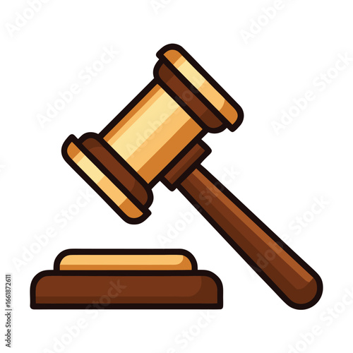Wooden gavel and sounding block on white background judge justice