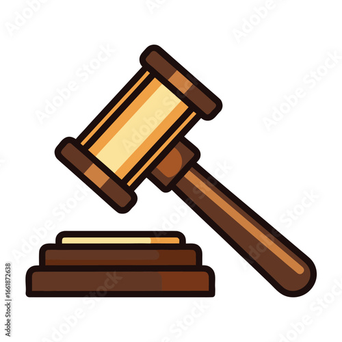 Wooden Gavel and Sounding Block Isolated on White Background judge justice