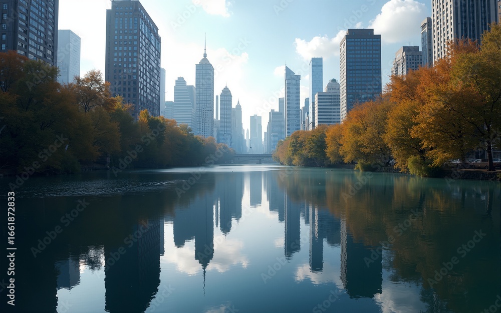 Obraz premium Cityscape Reflections. High quality