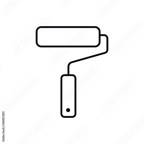 Paint Roller icon, vector outlined icon