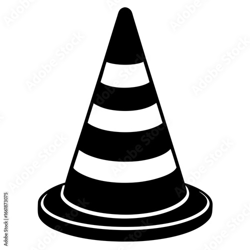 Labor Day traffic cone silhouette vector symbolizing safety, construction, and workers dedication, perfect for t-shirts, posters, and digital artwork honoring hardworking people.