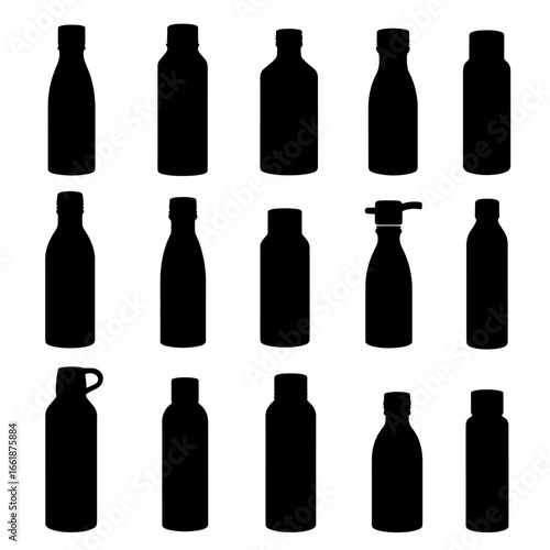 set of beer bottles