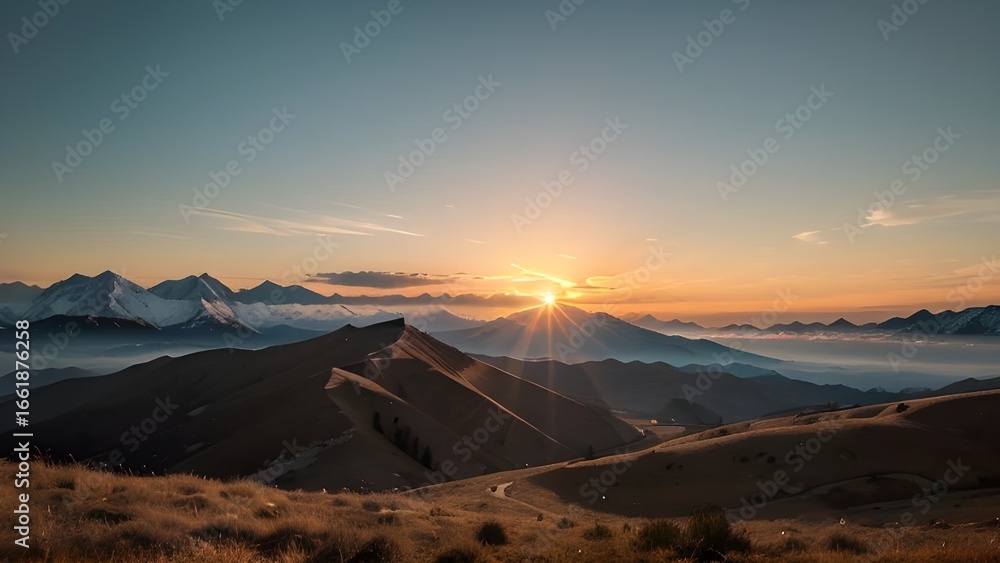 Obraz premium sunset over the mountains
