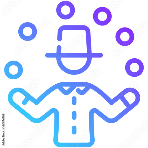 juggle gradient line icon
